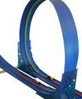 Two Lane 18-Foot Race Track Stunt Set loop detail with ramps and anchor bars for high speed action-packed car racing fun