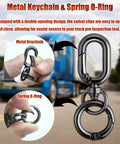 4 In 1 Truck Pre Trip Inspection Tool With Metal Keychain Kit featuring metal keychain and spring O-ring close-up