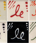 Mayco Designer Liner ceramic glaze writers set, 10 colors, 1.25 oz each, booklet included