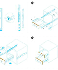 Diagram of Heavy Duty Drawer Slides 260 lb per pair full extension installation in a cabinet, showing side mount and undermount options.