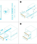 Diagram showing installation of Rugged 40 Inch Drawer Slides Full Extension Ball Bearing Stainless Steel Side Mount Rails 260 Lb Per Pair