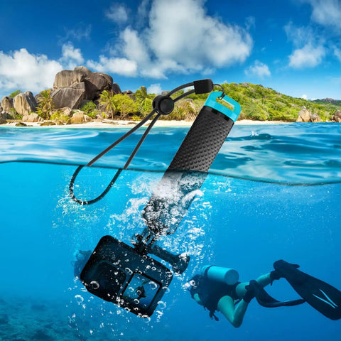 Floating GoPro Hand Grip Accessory Floaty Stick Waterproof Handle For GoPro Hero 13 12 11 10 9 8 7 6 5 4 with scuba diver