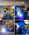 Hella Portable Handheld Welder 110V 120A Mini Arc Inverter Machine lightweight welder in use for various tasks with sparks flying.