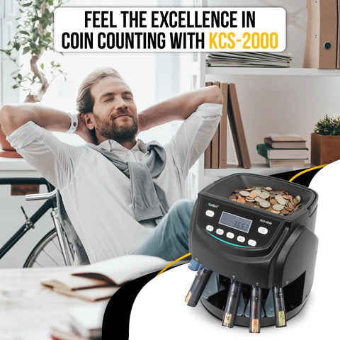 Professional Coin Counter And Sorter With Wrapper Rollers 300 Coins Per Minute LED Display Batch Feature USD Change Counter All In One Money Handling Machine For Small Businesses