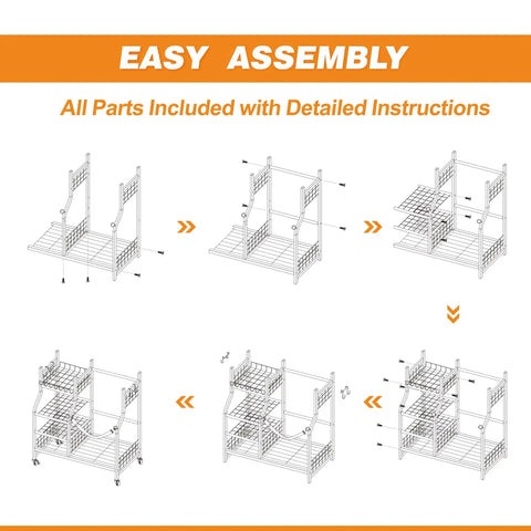 Assembly instructions for All In One Golf Gear Organizer With Wheels For Garage Storage Golf Bag Stand And Equipment Rack.