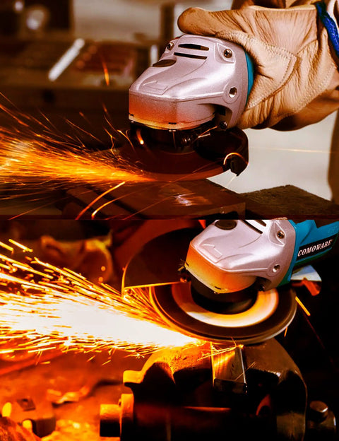 Cordless Four And A Half Inch Angle Grinder With 20V Brushless Motor 4Ah Battery And Fast Charge Up To 9000 RPM No Cable Hassle Built For Metal Cutting Grinding And Finishing Projects