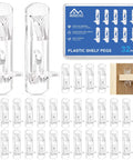 Rock Solid Clear Plastic Cabinet Shelf Pegs Featuring Hassle Free Installation And Smooth Sliding Fit For Decking Out Wooden Furniture And Kitchen Cabinets In This Nifty Thirty Two Pack Set, shown in a clear, organized layout.