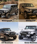 Suaetiai Waterproof Winch Cover Fits 2500-5500 Lb Electric Winches Durable Oxfbr Cloth UV Resistant in rugged terrain with muddy Jeep