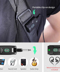 Wireless In Ear Monitor System 2.4GHz with transmitter and clip-on receiver for studio sessions, guitarists, DJs, live gigs