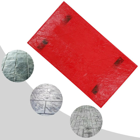 Lightweight Workhorse PU Concrete Stamp Mat With Handy Handles For Seamless Floor And Wall Stamping Cement Stamp Tool With Slate Stone Texture Imprint For Realistic Tile Look On Floors And Walls 27.5 By 15.7 By 0.8 Inches