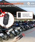 Heavy Duty Electric Scooter Lock With Alarm And Remote Locking Waterproof 37 Inch Bike Chain Security Lock Kit With Key Anti Theft Alarm Ideal For EScooters Bicycles And Motorcycles in a parking lot with IP54 waterproof feature.