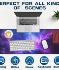Galaxy Space XXL Gaming Mouse Pad 31.5 x 11.8 Inch Large Desk Mat with Smooth Surface Non Slip Rubber Base Stitched Edges