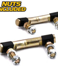 Four Pack Adjustable Steering Drag Link Kit For Easy Wheel Alignment 360 Degree Crimp 4130 Steel With Zinc Coat Wear Resistant And Rust Protection Includes Sector Gear Dust Caps Fits Craftsman AYP Poulan Pro Husqvarna Sears, two gold drag links with nuts included