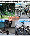 25 Pairs Beefed Up Sintered 4 Piston Metal Bike Brake Pads For Ebike And Electric Scooter Compatible with Shimano and Tektro displayed with various bikes and scooters
