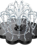 Flower Shape Glass Solar Fountain Pump 3.5W No Battery With 7 Nozzles And 4 Fixer Rods For Bird Bath Outdoor Garden Water Feature