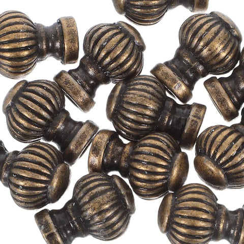 Vintage Pumpkin Drawer Pulls 12 Piece Set Old School Round Cabinet Knobs For Jewelry Boxes Cupboards And Furniture Hardware In Small Lantern Green Bronze Finish With A Comfy Grip