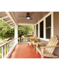 44 Inch Oil Rubbed Bronze Indoor Outdoor Ceiling Fan With Dimmable LED Light Kit on porch with wooden chair