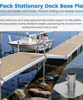 Image of Heavy Duty Dock Base Plates 4 Pack For Floating Docks Stationary Foot Plates for posts pipes on a stationary dock.
