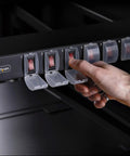 8-Outlet 1U Switched Rack Mount PDU With Individual On Off Outlets 125V 15A NEMA 5-15R 8-Foot Power Cord TAA Compliant Ideal For Server Rooms And Small Data Centers, close-up of switched outlets