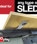 NoPlay Aluminum Miter Bar With Expandable Glides, 17 Inch, for table saw sleds showing attachment under wooden panel