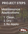 Project steps for Top Shelf Dark Walnut Exterior Wood Stain and Sealer Turbo Spray System Oil Based Goof Proof Formula.