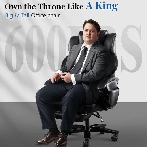 Man sitting on 3D Kneading Massage Office Chair For Home Office Oversized Big And Tall Ergonomic Desk Chair With Footrest