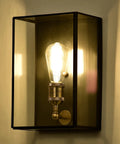 Solid Brass Outdoor Wall Light Fixture With Clear Tempered Glass Waterproof Outdoor Sconce For Front Porch Garage