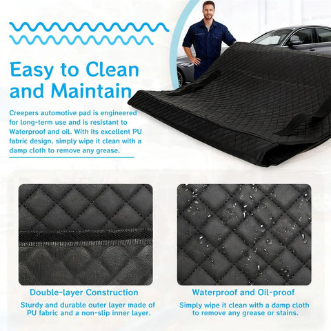 Rolling Creeper Mat For Mechanics 58x27 Inch Durable Oil And Water Resistant Garage Floor Pad with PU outer shell