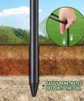 U Shaped Golf Club Holder Set Two Pack That Keeps Your Clubs Clean Dry And Visible Detachable Metal Stand close-up in soil