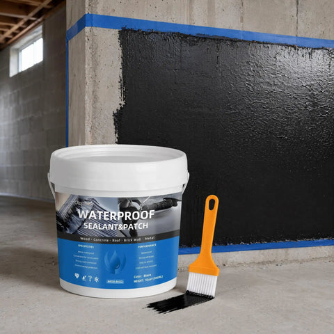 Big Time Roof Saver Black Waterproof Rubber Sealant For Flat And Metal Roofs With Flexible Crack Bridge in a quart bucket