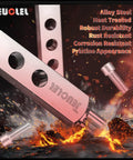 Close-up of Broken Faucet Removal Tool Pro Grade And Pipe Extractor Set showing rust-resistant alloy steel material with bolts.
