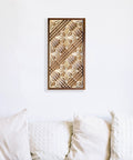 Kumiko DIY Kit With Kakuasa No Ha Pattern Ready To Assemble Wall Art, 154 Wood Pieces In Basswood, Cherry Wood, And Black Walnut