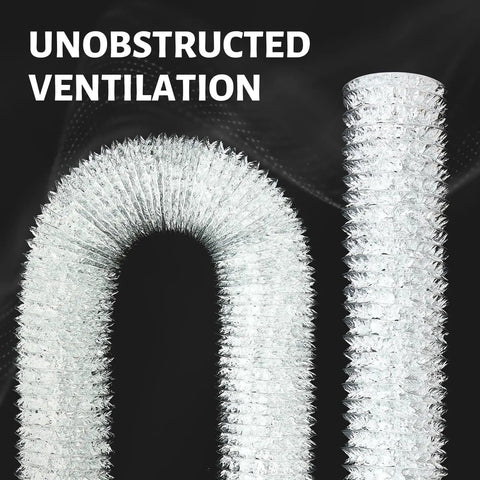 4 Inch By 12 Foot Flexible Aluminum Foil Dryer Vent Hose Kit With Stainless Steel Clamps And Aluminum Tape For Dryer Exhaust Ducting HVAC Venting Heating And Cooling Systems showing flexible aluminum vent hose