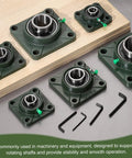 Self Aligning Pillow Block Bearing With 1.625 Inch Bore And Solid Cast Iron Base Chrome Steel Square Flange Mounted Ball Bearing
