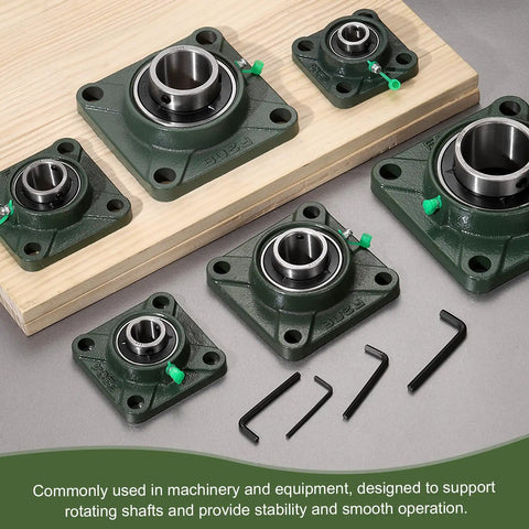 Self Aligning Pillow Block Bearing With 1.625 Inch Bore And Solid Cast Iron Base Chrome Steel Square Flange Mounted Ball Bearing