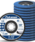 Hella Durable 14 Pack Zirconia Flap Discs 4 1/2 Inch For Angle Grinders 40 Grit 7/8 Inches Arbor stacked for metal grinding.
