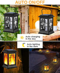 Solar Lanterns Outdoor Hanging Dancing Flame Lights, Solar Powered Lanterns For Garden And Patio shown in various settings