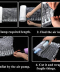 Steps to use Bubble Cushioning Wrap For Packing 11.8x164 Ft With Pump, Inflatable Air Pillows For Moving And Shipping