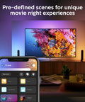 Two Pack Smart Play Light Bar Base Kit White and Color Ambiance LED Backlighting for TV and Gaming Color Changing Mood Lighting