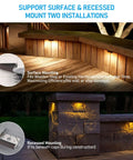 8 Pack 4 Inch LED Hardscape Lights For Retaining Walls And Pavers Dimmable Outdoor Step Lighting Low Voltage surface and recessed mount
