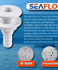 SEAFLO 3/4-inch through-hull fitting in white polypropylene, drain overflow connector for boat bilge, 5-pack