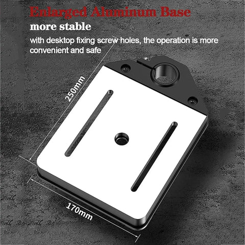 Heavy duty aluminum base for Universal Vertical Drill Stand Clamp For Woodworking, Portable Table Top Drill Press, 250x170 mm size