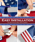 Installation steps for 2.5 By 4 Ft American Flag Pole Sleeve For Outdoor Use, Built To Last Nylon Construction, Pole Not Included