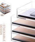 Clear Acrylic 4 Tier Stackable Desk Organizer Trays For A4 And Letter Papers Files Folders And Office Supplies Modular Desktop Storage Shelf For Home And Office Organization Keeps Your Desk Setup On Point