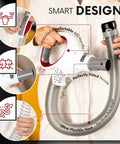 Person holding Upgraded Replacement Hose Handle for Rotator Professional Lift Away Vacuum Series NV500, showing design features.
