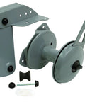 Heavy Duty Anchor Lift System For Boats That Drops Lifts And Stores Your Anchor Easily Built From Heavy Gauge Steel With Self Lubricating Nylon Wheels Mounts On Bow Or Stern And Handles One Hundred Feet Of Three Sixteenth Inch Line Attwood