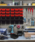 30 Compartment Wall Mounted Tool Organizer Bins Set For Tools, Hardware, Craft Supplies, Mounted on Workshop Wall