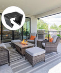 Outdoor Furniture Clips Eight Pieces For Patio Sofas Rattan And Wicker Clamps Fasteners on wicker chairs in outdoor setting