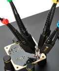 Handsfree Oscilloscope Probe SQ100 100MHz For Effortless PCB Measurements with multiple probes on circuit board