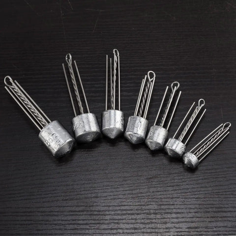 Five Pack Spider Sinkers For Surf Fishing Heavy Duty Lead Weights 1 To 8 Ounces Sputnik Sinker Set With Stainless Steel Wires